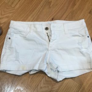 White jean shorts